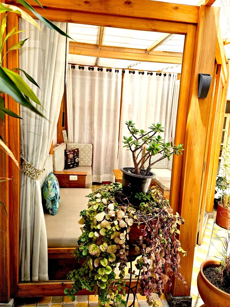 Historic UNESCO-documented property conservatory interior in Cuenca